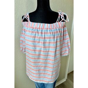 Off the shoulder striped top